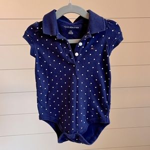 Tommy Hilfiger collared polka dot onesie 12 months